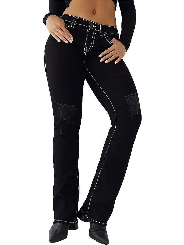 Personalized Wear Becca Womens Mid-Rise Destroyed Bootcut Jeans