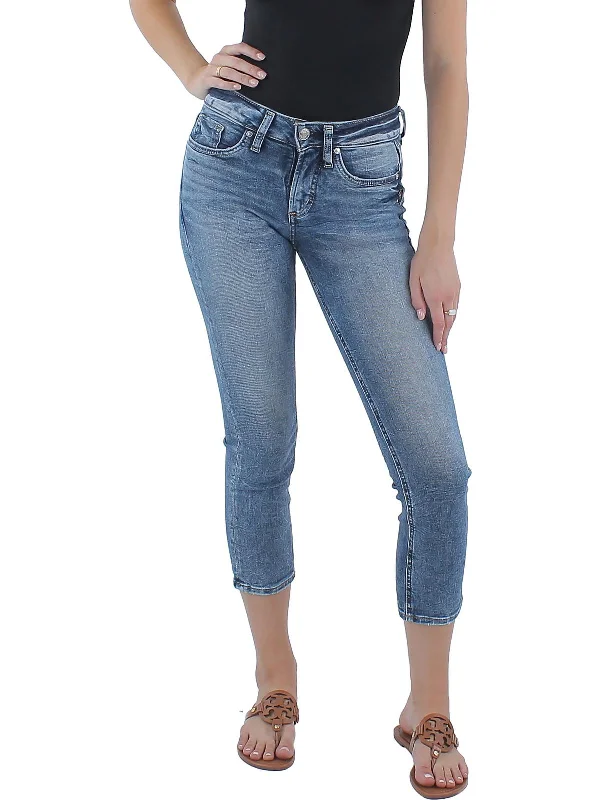 Elegant Wear Britt Womens Low Rise Curvy Fit Capri Jeans