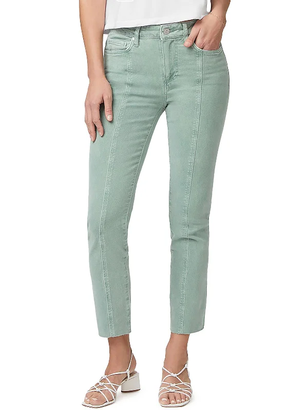 Weekend Style Cindy Womens Raw Hem Denim Straight Leg Jeans