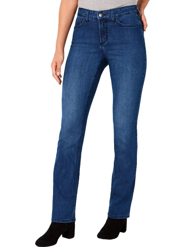 Wearable At Home Or Out Hayley Womens Slimming High Waist Straight Leg Jeans