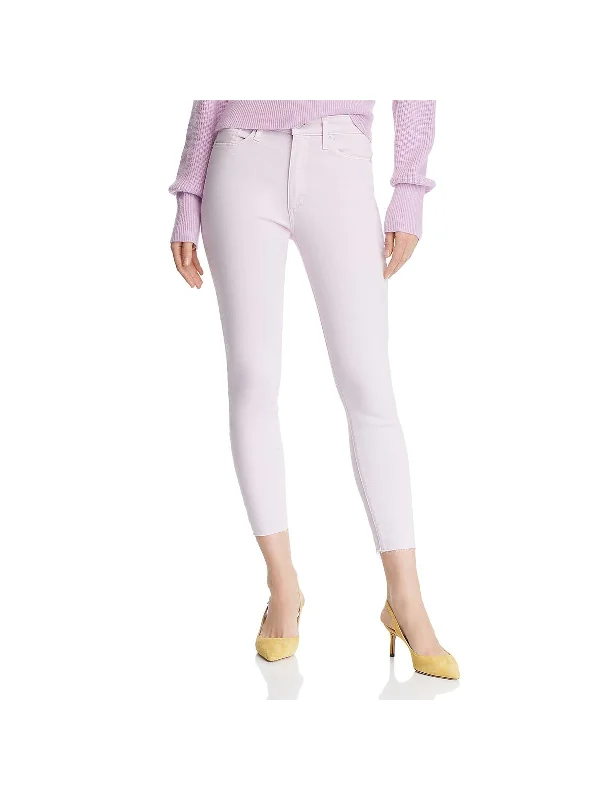 European And American Style Icon Womens Denim Mid-Rise Colored Skinny Jeans