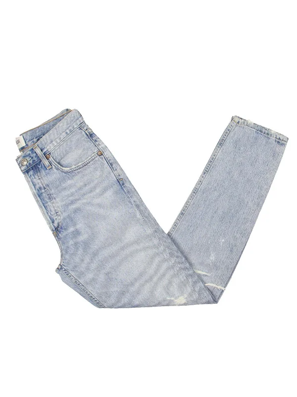 Body Design Jamie Womens Mid-Rise Destroyed Skinny Jeans