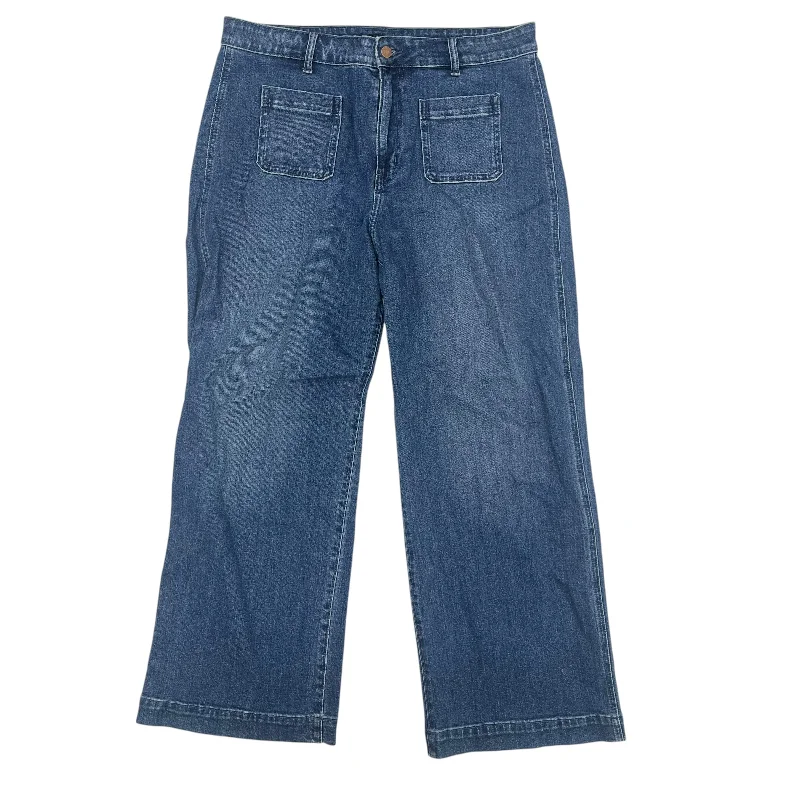 Minimal Style Jeans Boot Cut By Abercrombie And Fitch In Blue Denim, Size:16