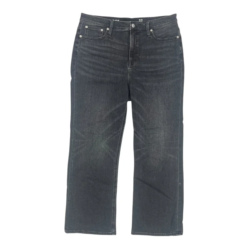Chic Comfort Wear Jeans Boot Cut By J. Crew In Black Denim, Size:14