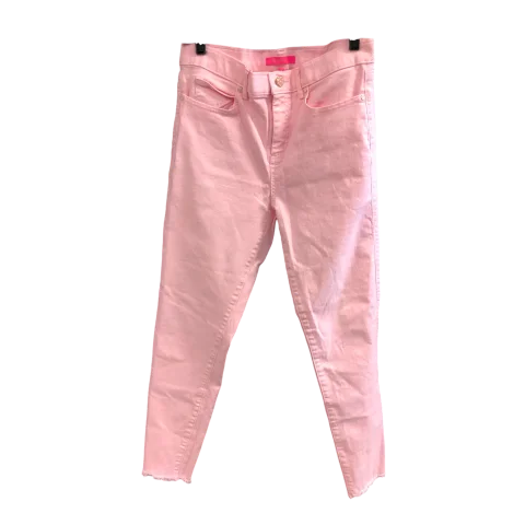 Simple Solid Color Jeans Designer By Lilly Pulitzer In Pink Denim, Size: 8
