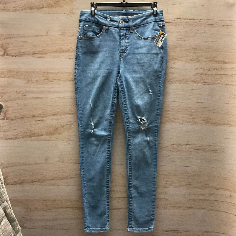 Street Fashion Jeans Skinny By 7 For All Mankind In Blue Denim, Size: 4