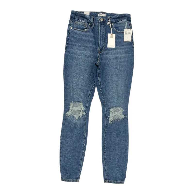 Breathable Design Jeans Skinny By Good American In Blue Denim, Size:6