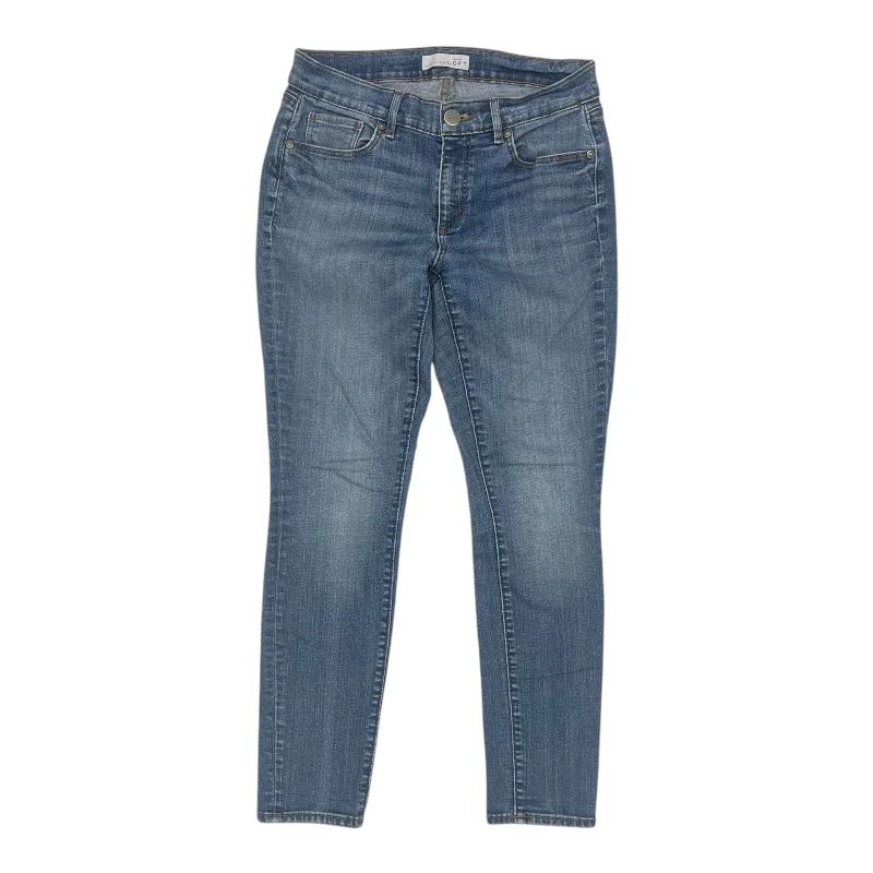 Minimal Classic Jeans Skinny By Loft In Blue Denim, Size:6