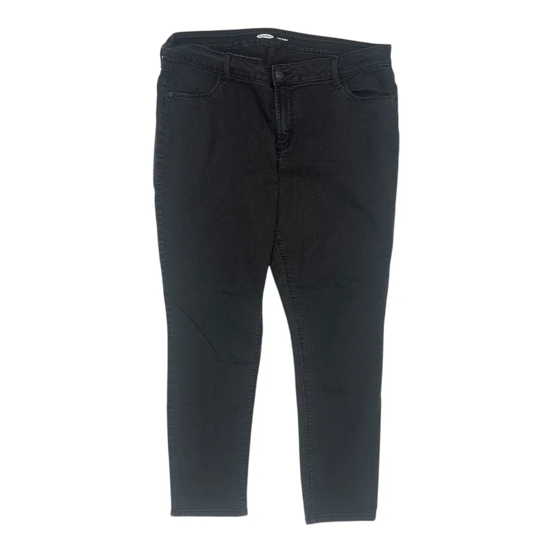Light Fit Jeans Skinny By Old Navy In Black Denim, Size:18