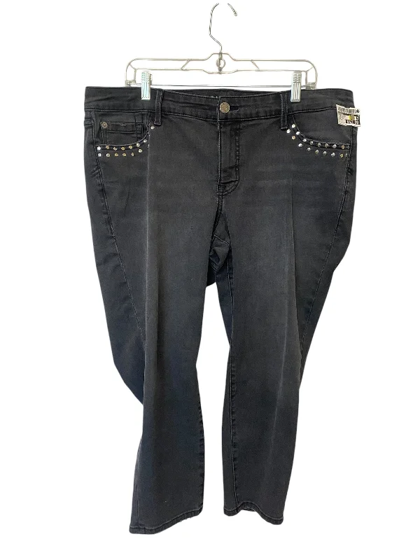 Street Fashion Jeans Skinny By Torrid In Black Denim, Size: 16
