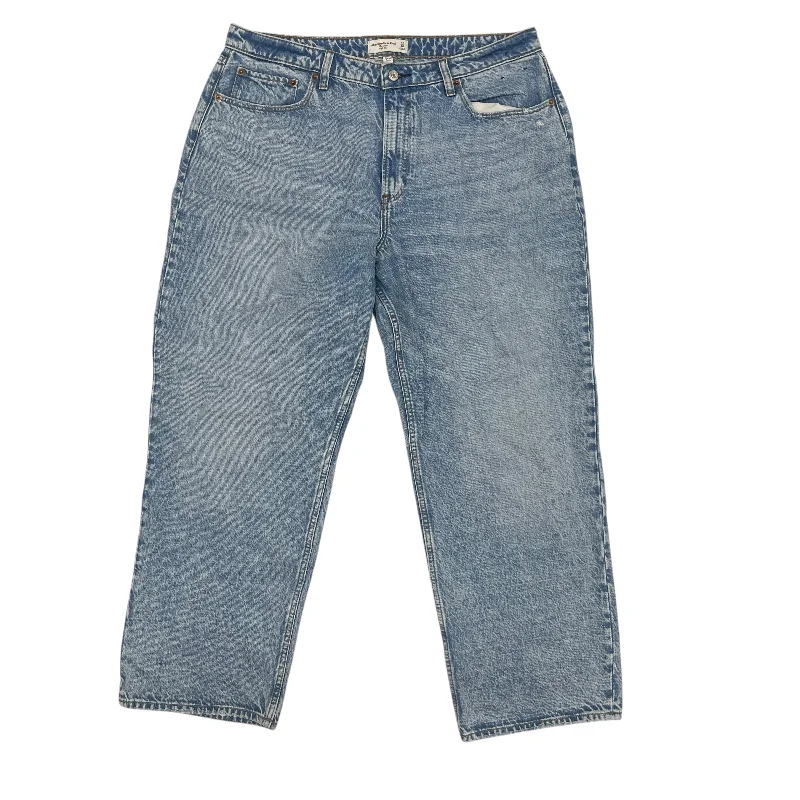 Easy Comfort Style Jeans Straight By Abercrombie And Fitch In Blue Denim, Size:18