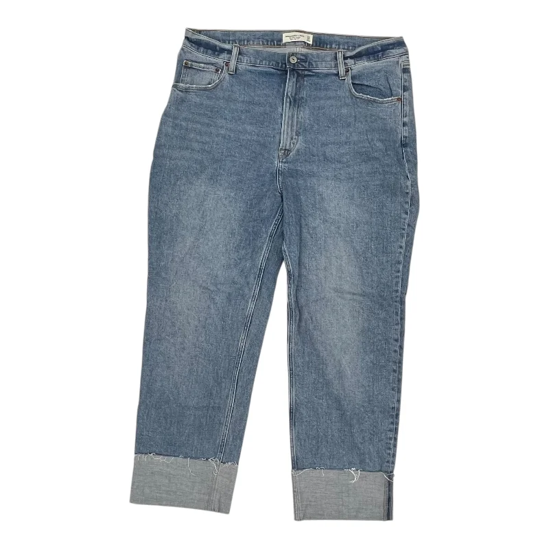 Relaxed Weekend Wear Jeans Straight By Abercrombie And Fitch In Blue Denim, Size:16