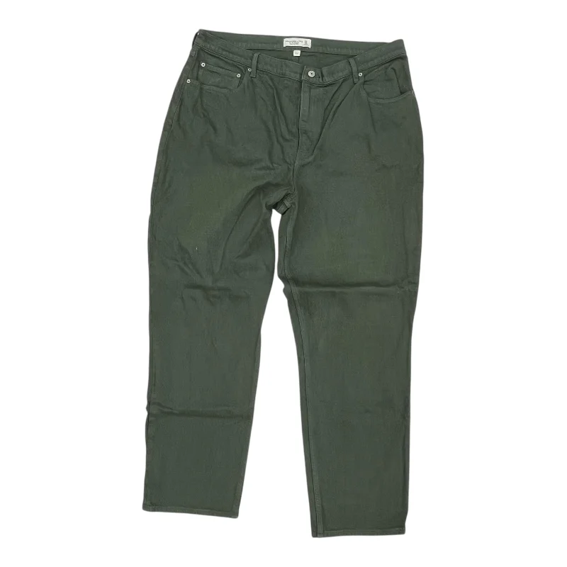 Exquisite Details Jeans Straight By Abercrombie And Fitch In Green Denim, Size:18