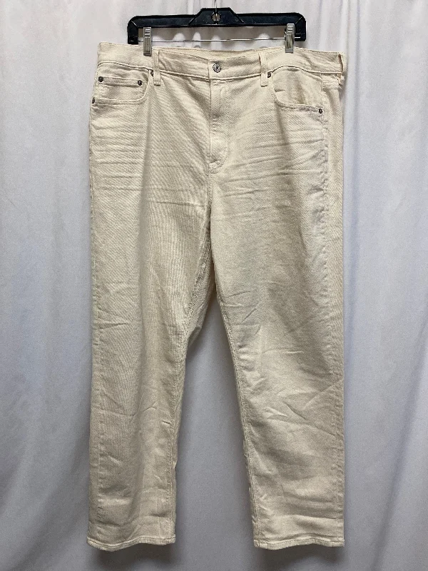 Exquisite Tailoring Jeans Straight By American Eagle In Beige, Size: 18