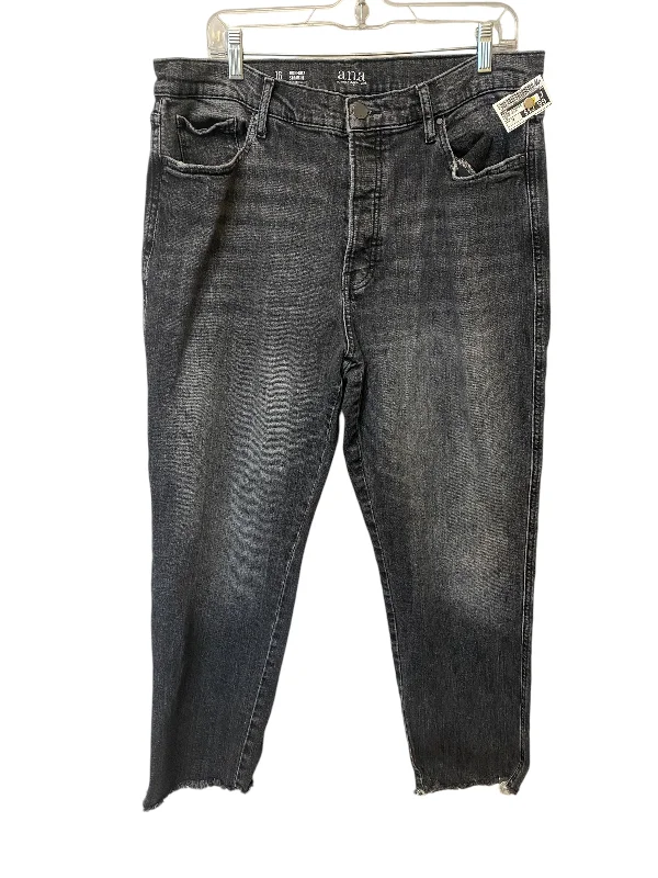 Leisure Travel Jeans Straight By Ana In Black Denim, Size: 16