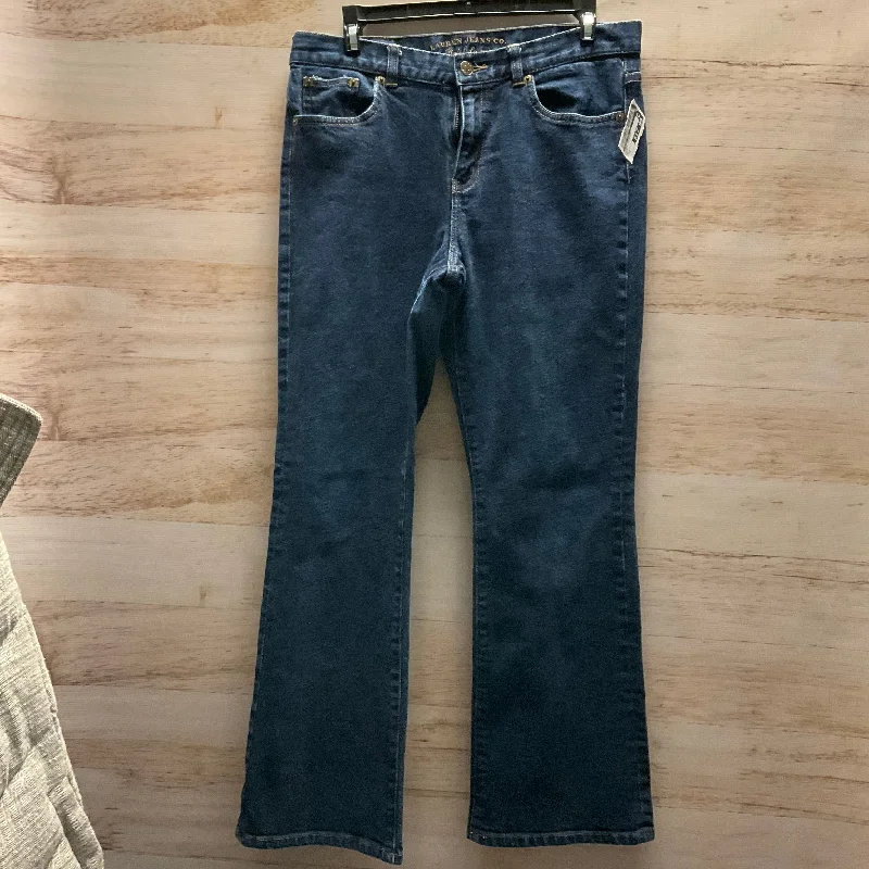 Cozy Lounge Wear Jeans Straight By Lauren Jeans Co In Blue, Size: 8