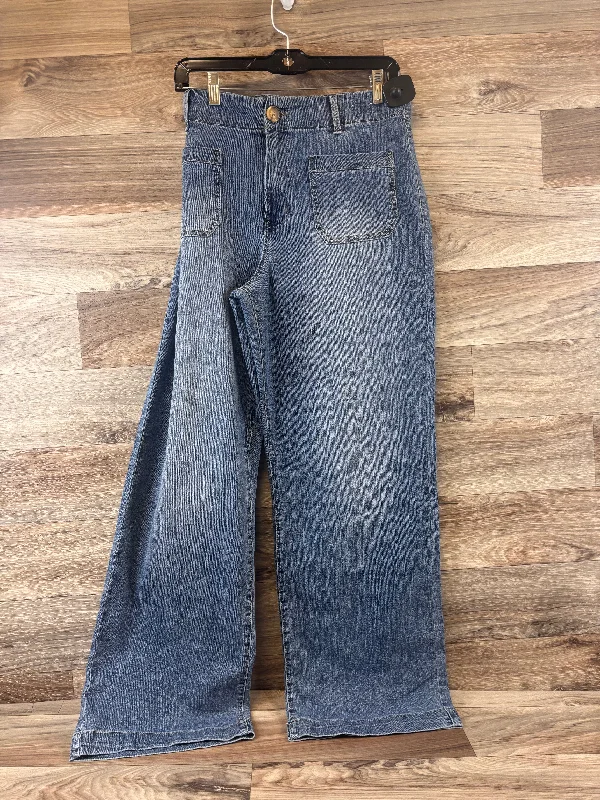 Youthful Street Fashion Jeans Wide Leg By D Jeans In Blue Denim, Size: 16