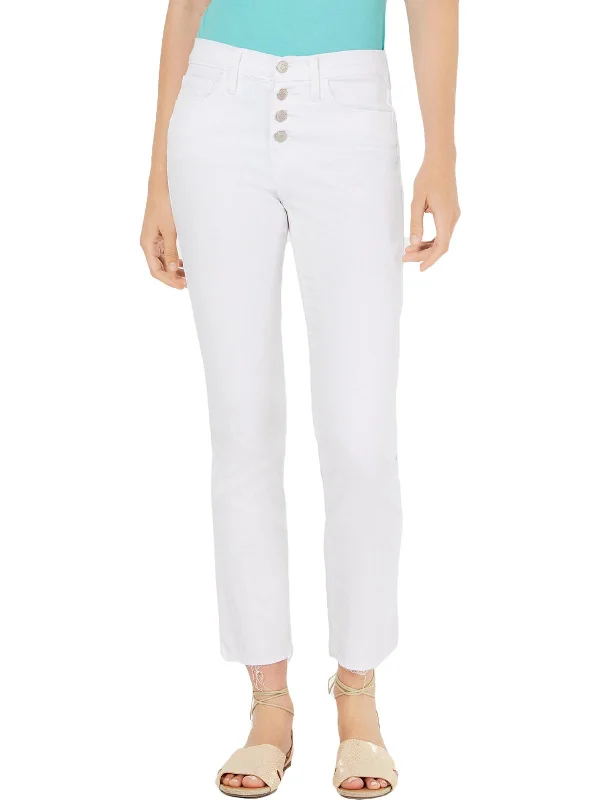 Easy Chic Juniors Womens Denim Mid Rise Straight Leg Jeans