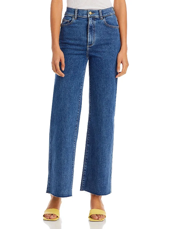 Dessert Matching Keys Hepburn Womens High Rise Medium Wash Wide Leg Jeans