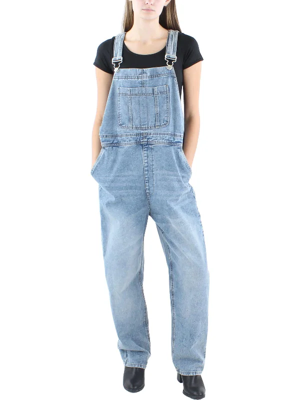 Easy Chic Wear Kyra Womens Pocket Denim Overall Jeans