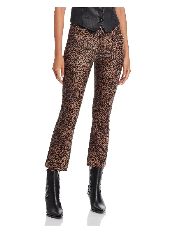 Elegant Comfort Le Crop Mini Womens Mid-Rise Coated Bootcut Jeans