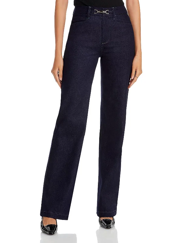 Personalized Wear Leenah Womens High Rise Slim Wide Leg Jeans