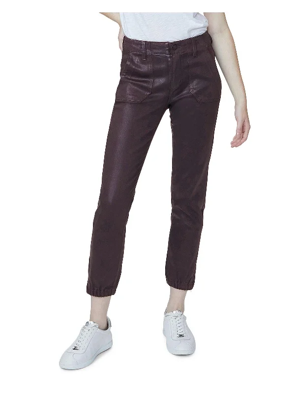 Casual Street Mayslie Womens Coated High Rise Jogger Jeans