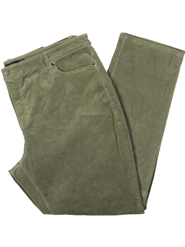 Everyday Comfort Plus Womens Mid Rise Corduroy Straight Leg Jeans