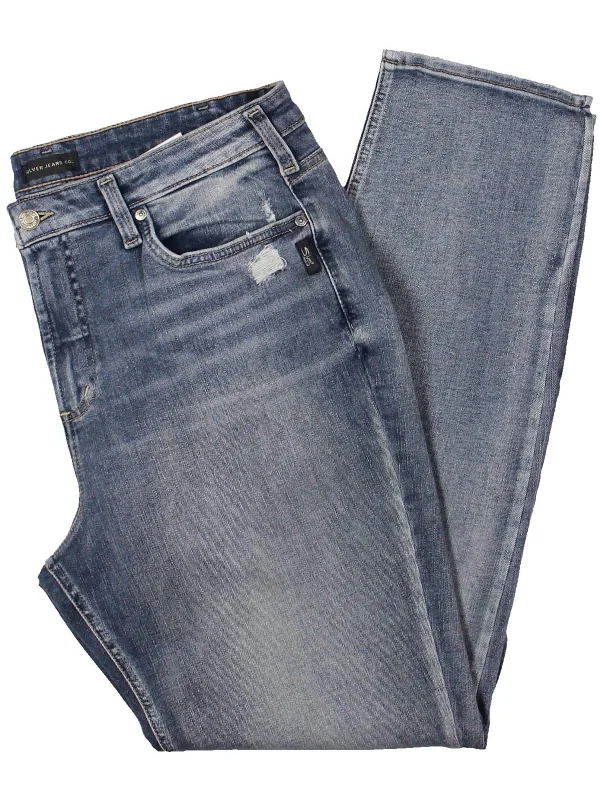 Versatile Wear Plus Womens Mid Rise Medium Wash Straight Leg Jeans