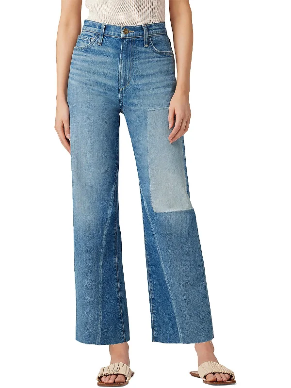 Modern City The Blake Womens High Rise Crop Wide Leg Jeans