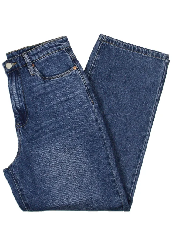 Fashionable Items Womens Denim High Rise Straight Leg Jeans