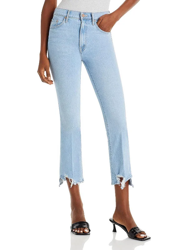 Sweet Style Womens Denim Light Wash Cropped Jeans