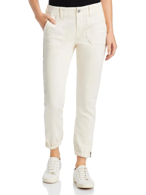 Sports Fashion Womens High Rise Crop Jogger Jeans