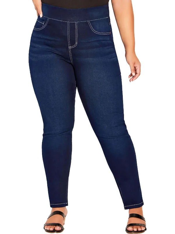 Sweet Style Womens High Rise Dark Wash Jeggings