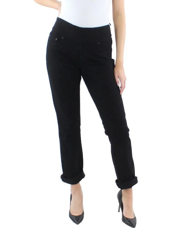 Celebrity Style Womens High Rise Five-Pocket Straight Leg Jeans
