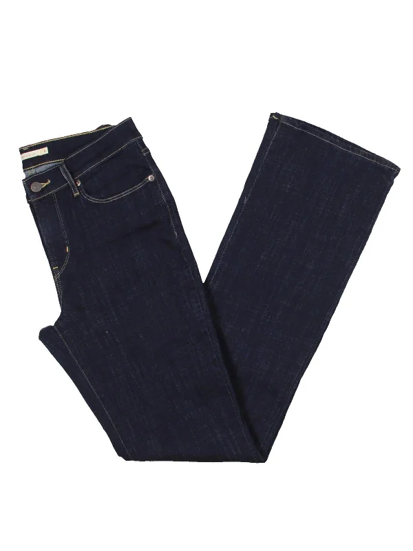 Relaxed And Casual Womens Mid-Rise Dark Wash Bootcut Jeans