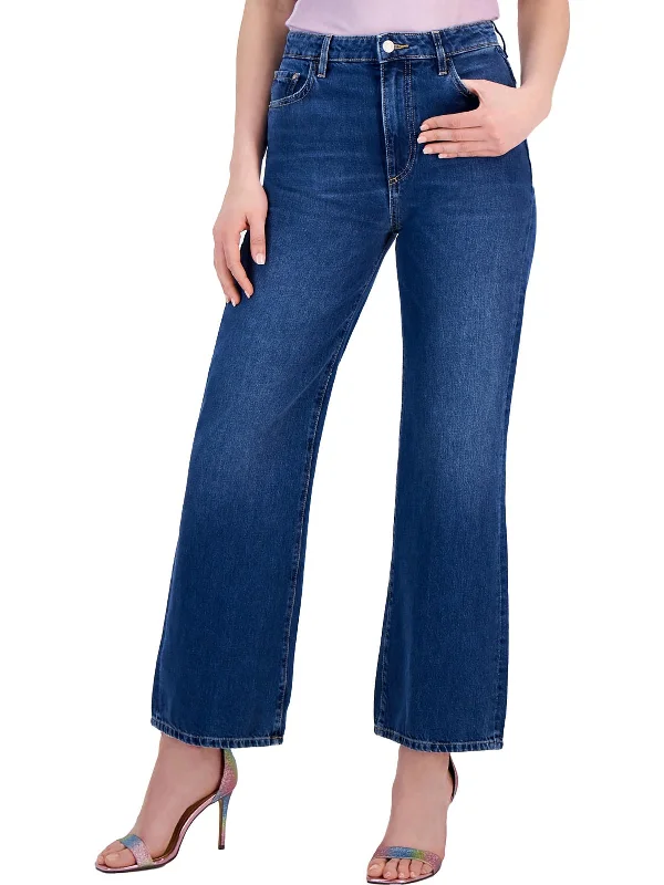 Personalized Outfit Womens Mid Rise Medium Wash Wide Leg Jeans