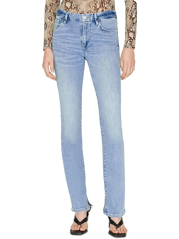 Must-have For Fashion Womens Mid-Rise Side Slit Bootcut Jeans