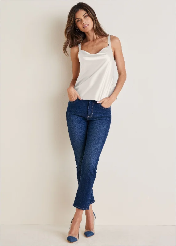 Exclusive Customization Audrey Straight Leg Jeans - Dark Wash