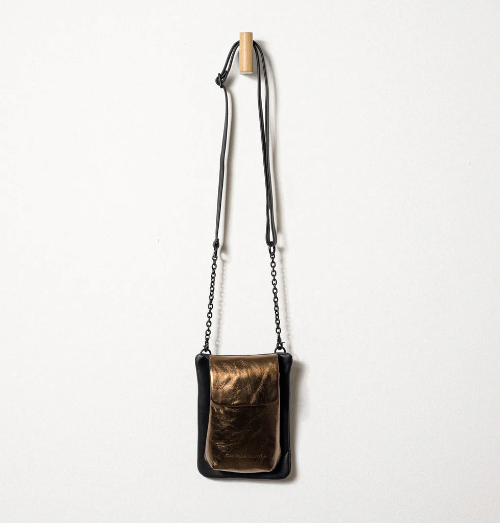 Minimal Style Anita Mini Crossbody Bag, Metallic Bronze