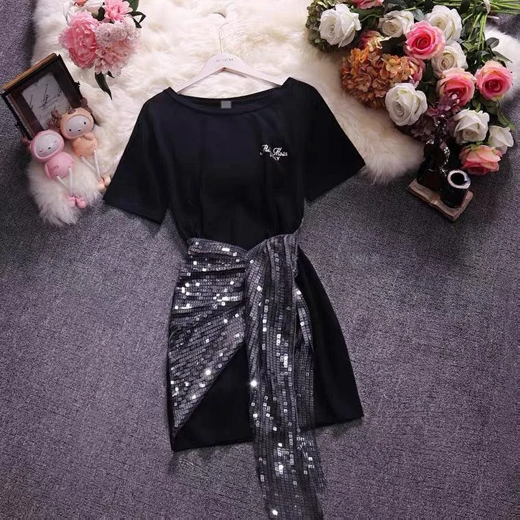 Sweet Girl Bisco Sequined Knot Dress