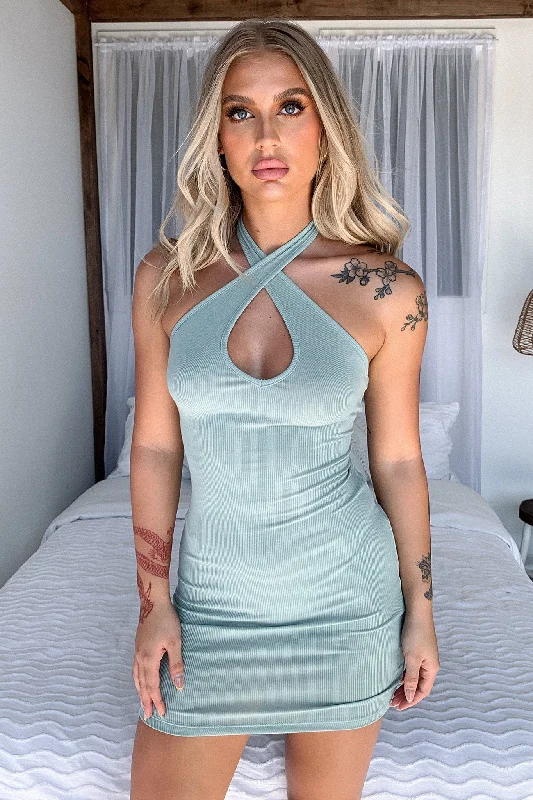 Elegant Fit Cruiser Dress - Sage
