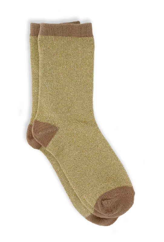 Fresh And Natural Glitter Socks, Gold