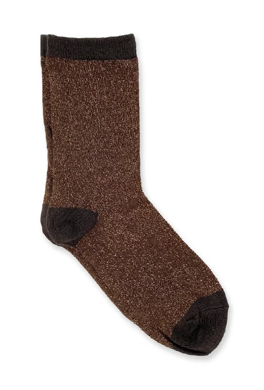 Noble And Elegant Glitter Socks, Walnut