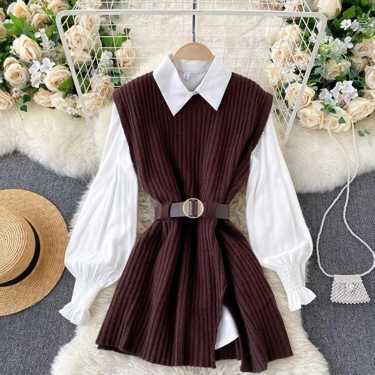 Integrated Design Henley Two Piece Knit Set