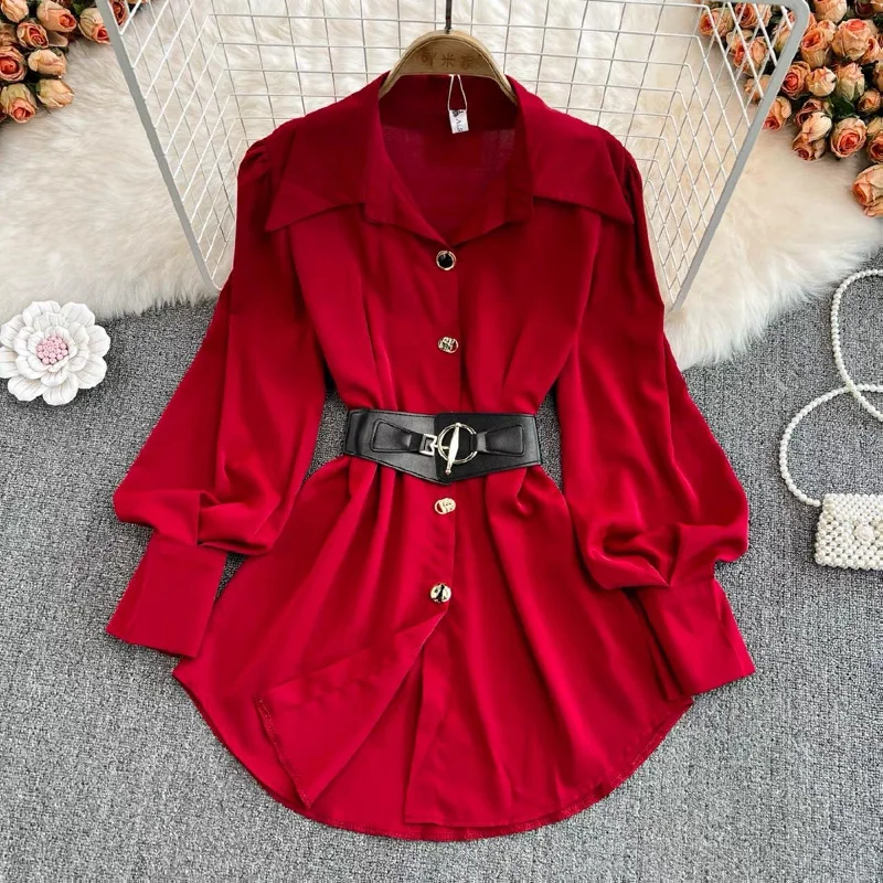 Elegant Wear Locaste Statement Shirt With Belt