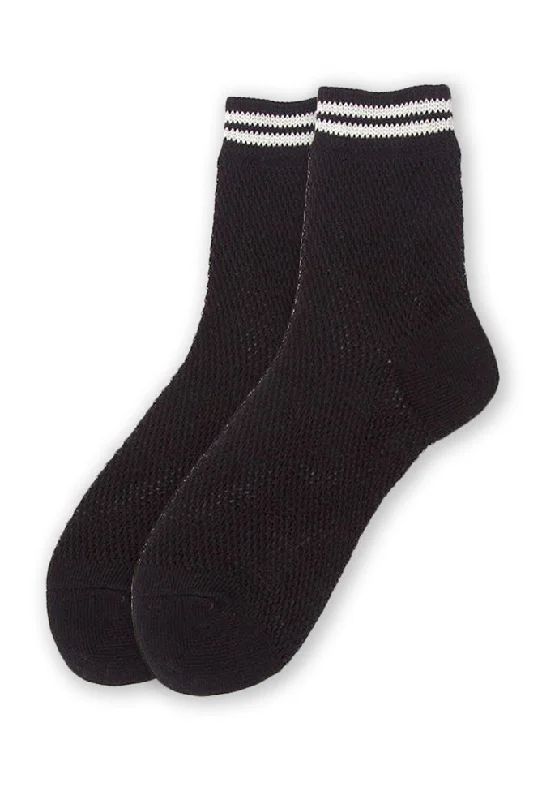Carefree Style Mesh Sneaker Socks, Black