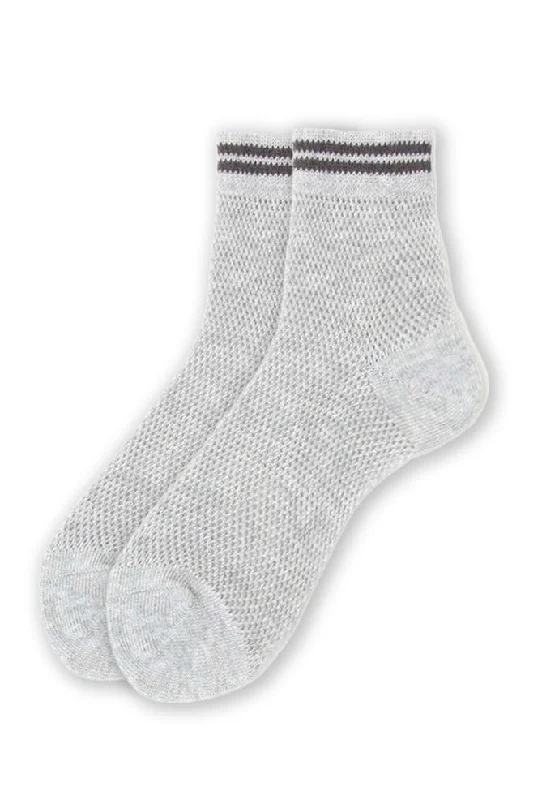 French Style Mesh Sneaker Socks, Gray