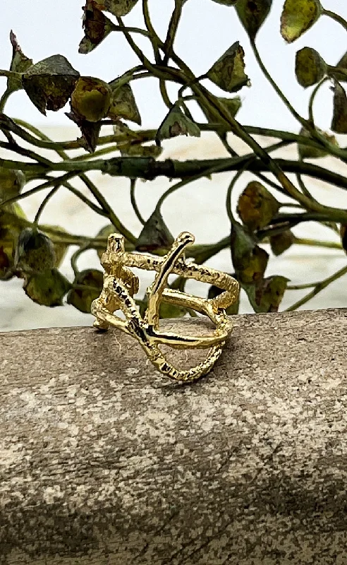 Fashion Design Organic Wrap Bronze Ring