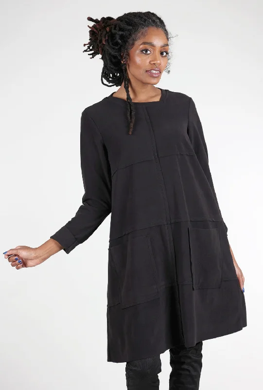 Feminine Charm Ozai Extra Cozy Easy Dress, Black